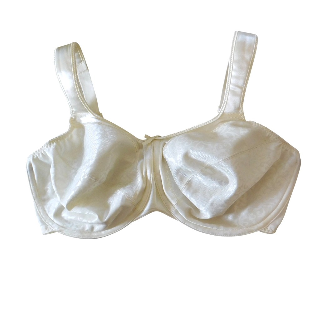 NEW BALI‎ Minimizer Satin Tracings Comfort Underwire Bra 3562 36DDD Ivory
